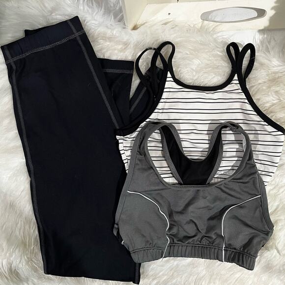 NEW ASICS Everlast Athletic Workout Gym Running Sports Bra Top Pants Set Bundle - Picture 1 of 16